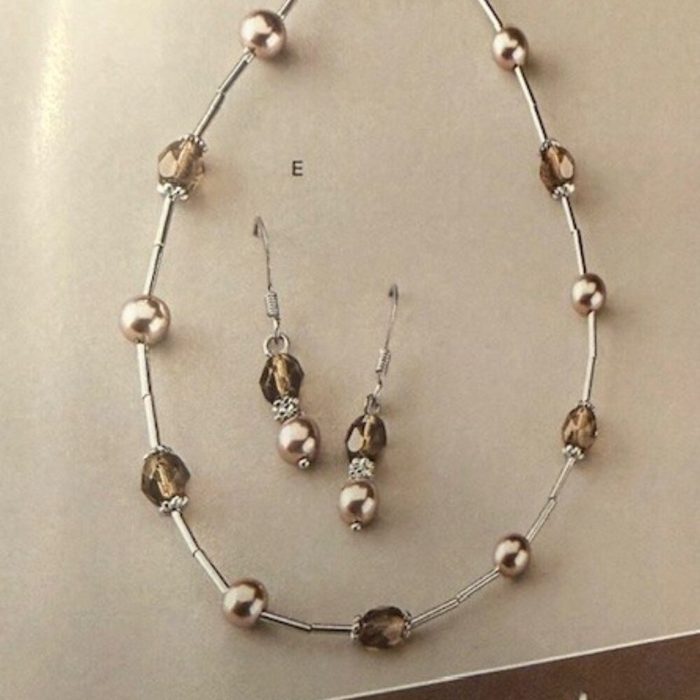 Lia Sophia "BROWN SUGAR" Necklace & Earring Set